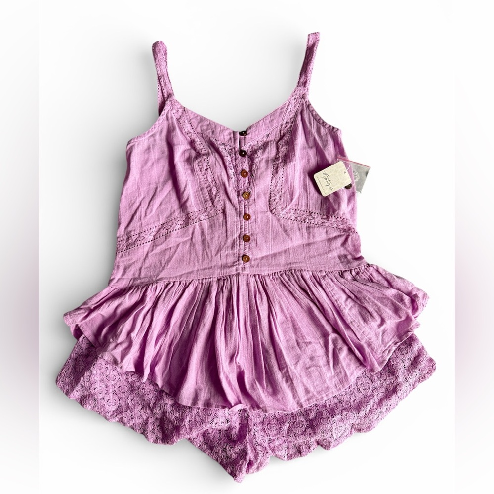 NWT! Free People Cher Romper Lilac Bouquet XS - Picture 3 of 4